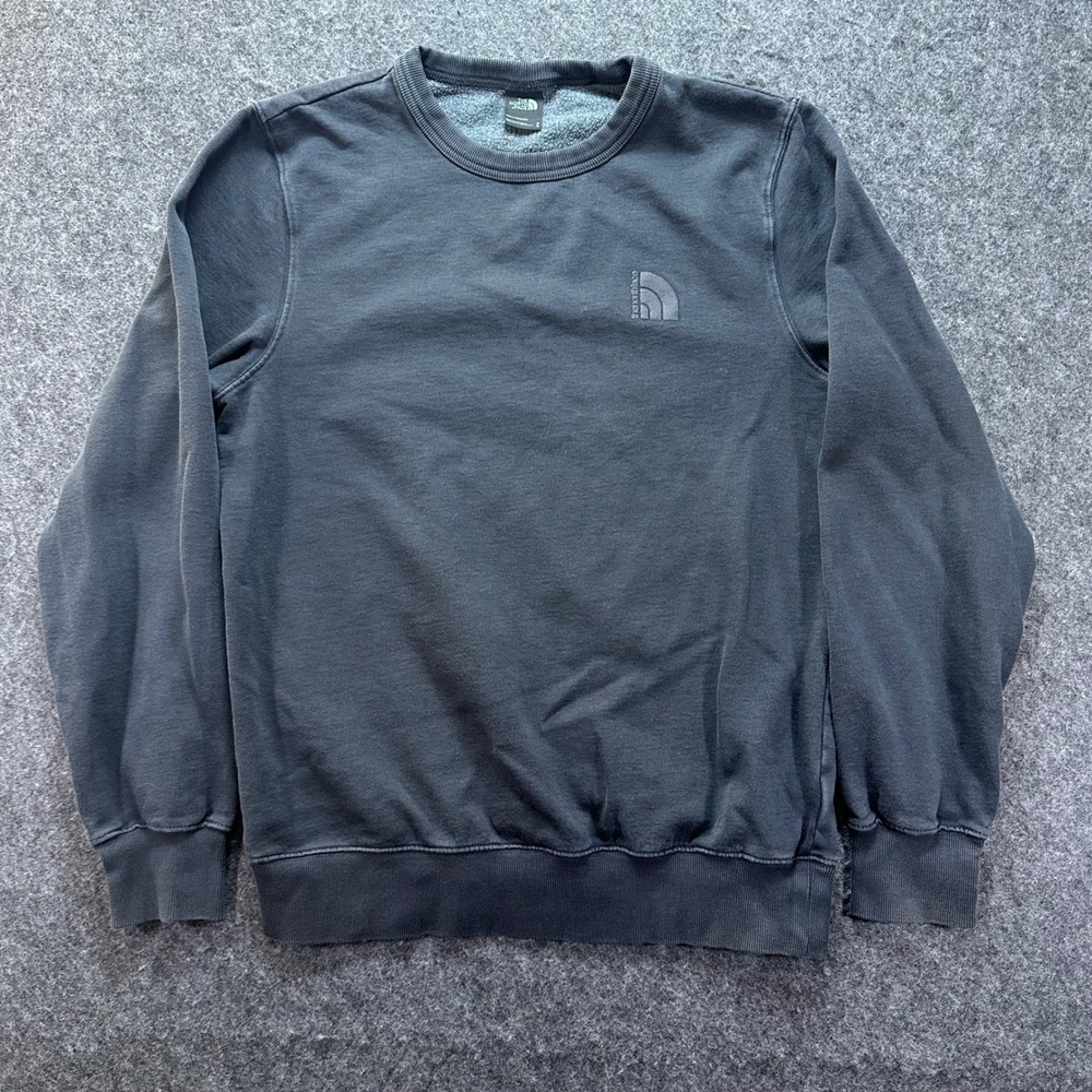 The North Face Mens Black Heritage Tonal Logo Crewneck Sweatshirt Medium